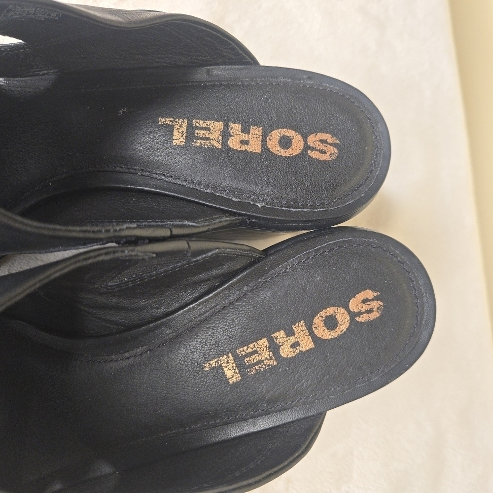 Sorel Nadia Mule Sandal Black/White Size 9 - Picture 8 of 12